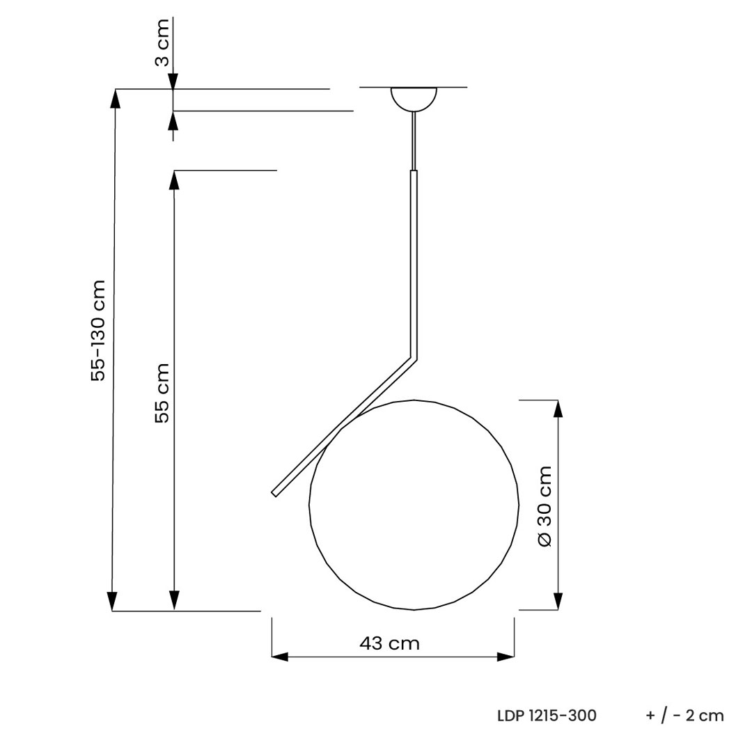 Czarno-złota lampa wisząca, biała kula, szklany klosz, metalowe ramię, FRANCUSKIE ZŁOTO - SORENTO - Lumina Deco zdjęcie 4