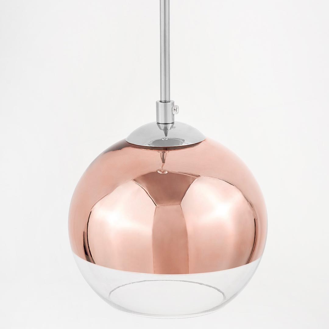 Lampa wisząca VERONI nowoczesny szklany klosz kula różowe złoto rose gold - Lumina Deco zdjęcie 4