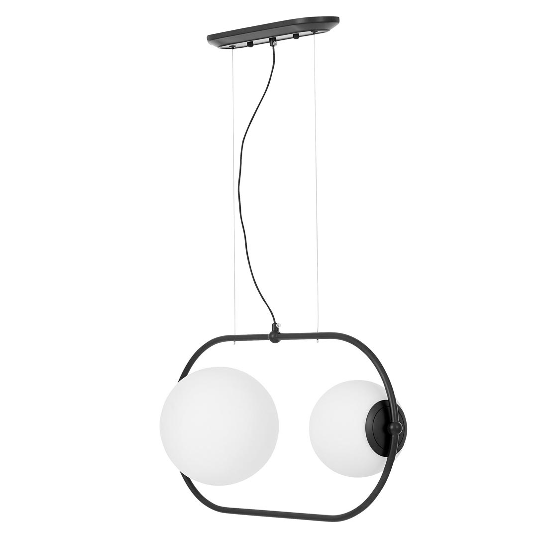 Czarna lampa wisząca ze szklanymi kloszami, designerska PANARI PRO - Lumina Deco zdjęcie 2