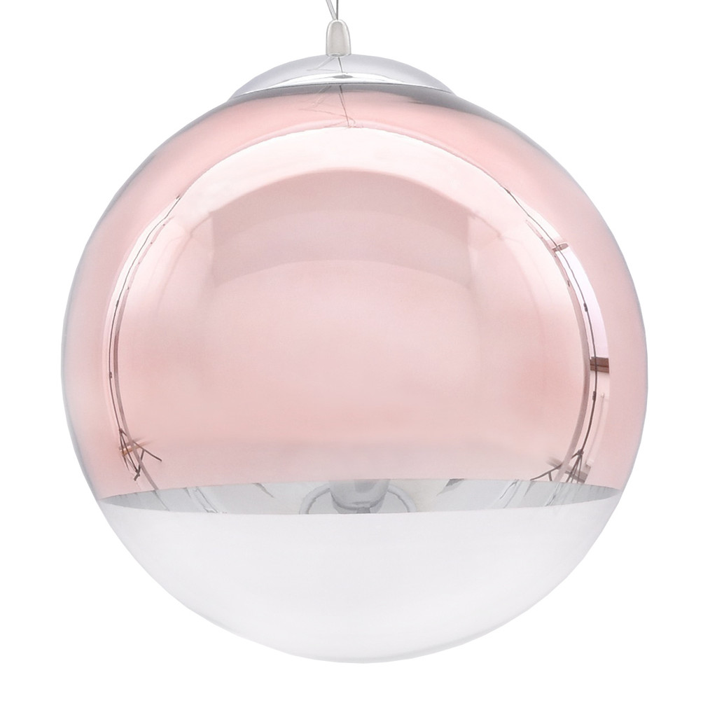 Lampa wisząca IBIZA szklana kula różowe złoto rose gold przezroczysta - Lumina Deco zdjęcie 1