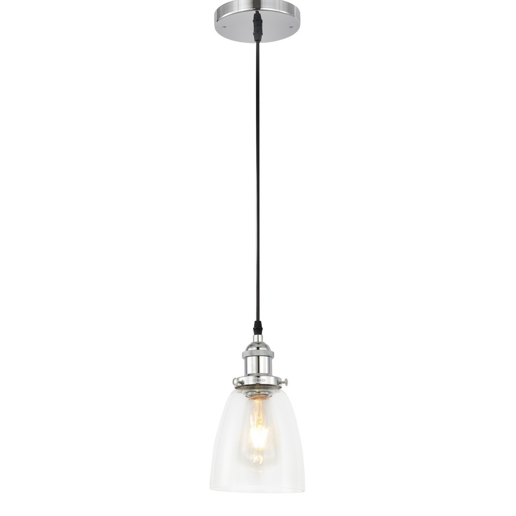 Chromowana lampa wisząca z przezroczystym kloszem FABI PRO W1 zwis - Lumina Deco zdjęcie 3