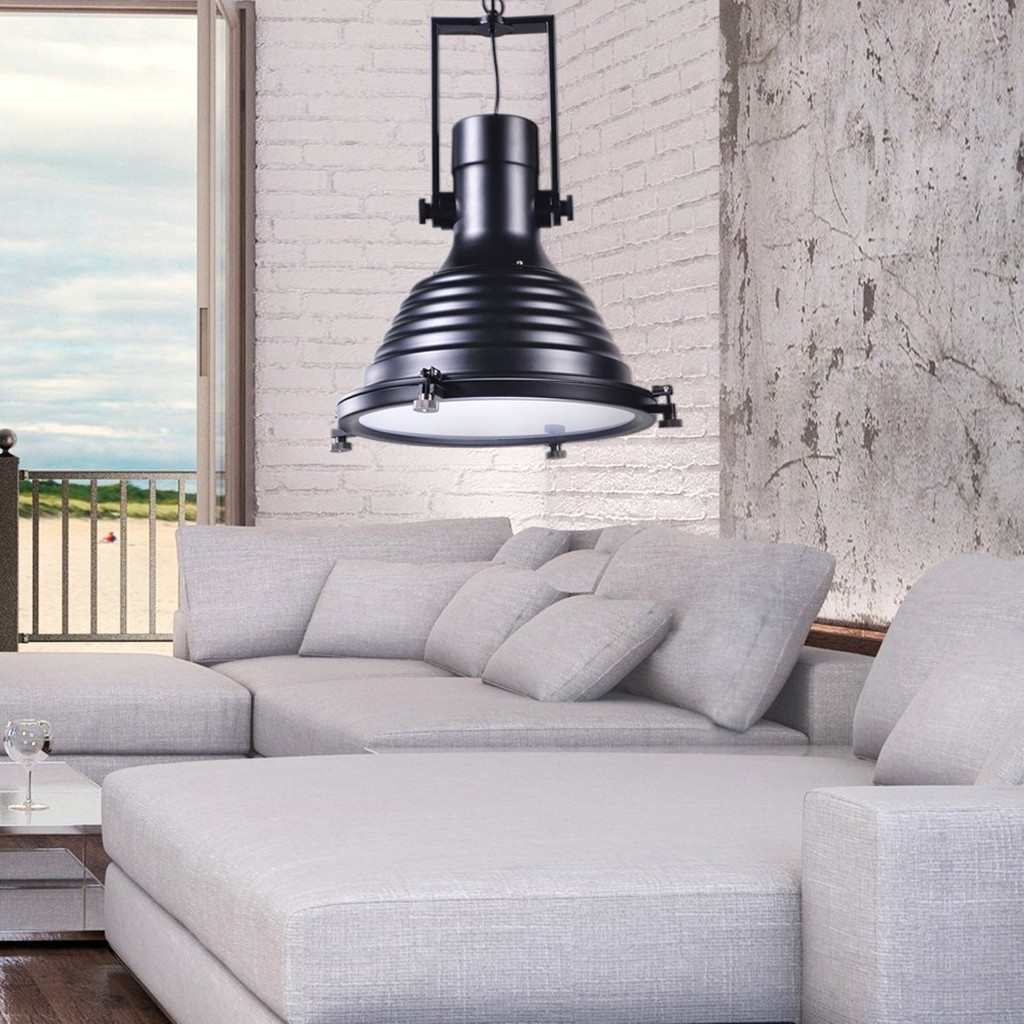 Lampa wisząca loft BOTTI czarna industrialna - Lumina Deco zdjęcie 4