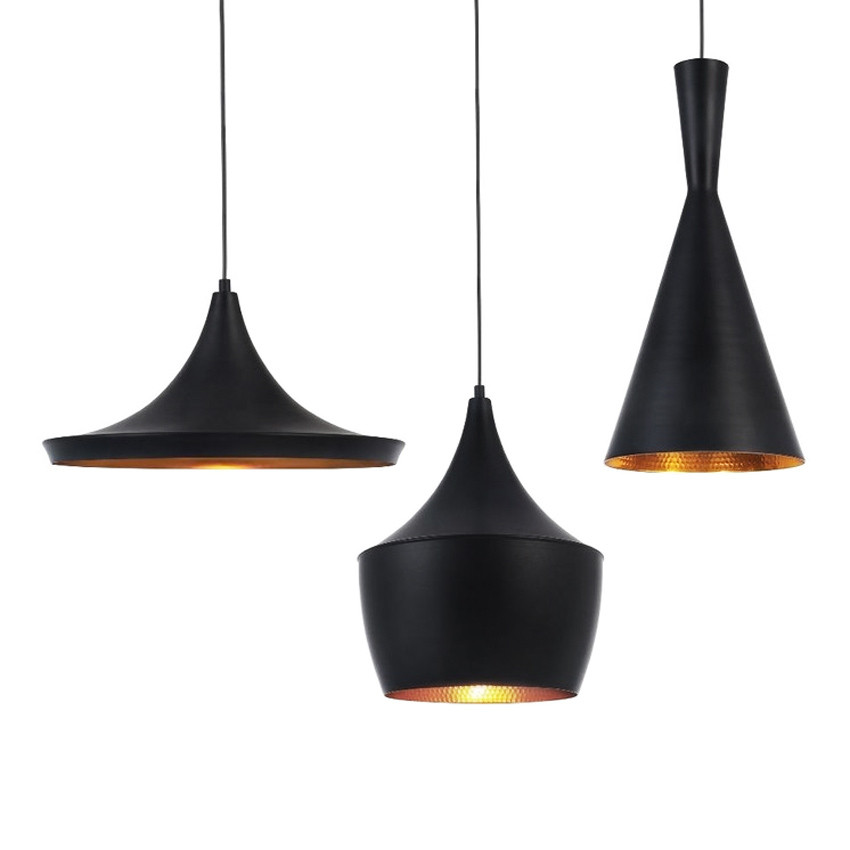 Potrójna lampa wisząca loft skandynawska FOGGI TRIO czarna, złota - Lumina Deco zdjęcie 3