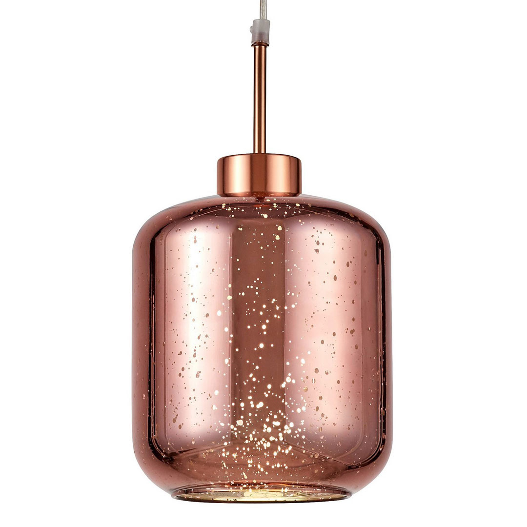 Nowoczesna lampa szklana zwis ALACOSMO różowe złoto, rose gold - Lumina Deco zdjęcie 1