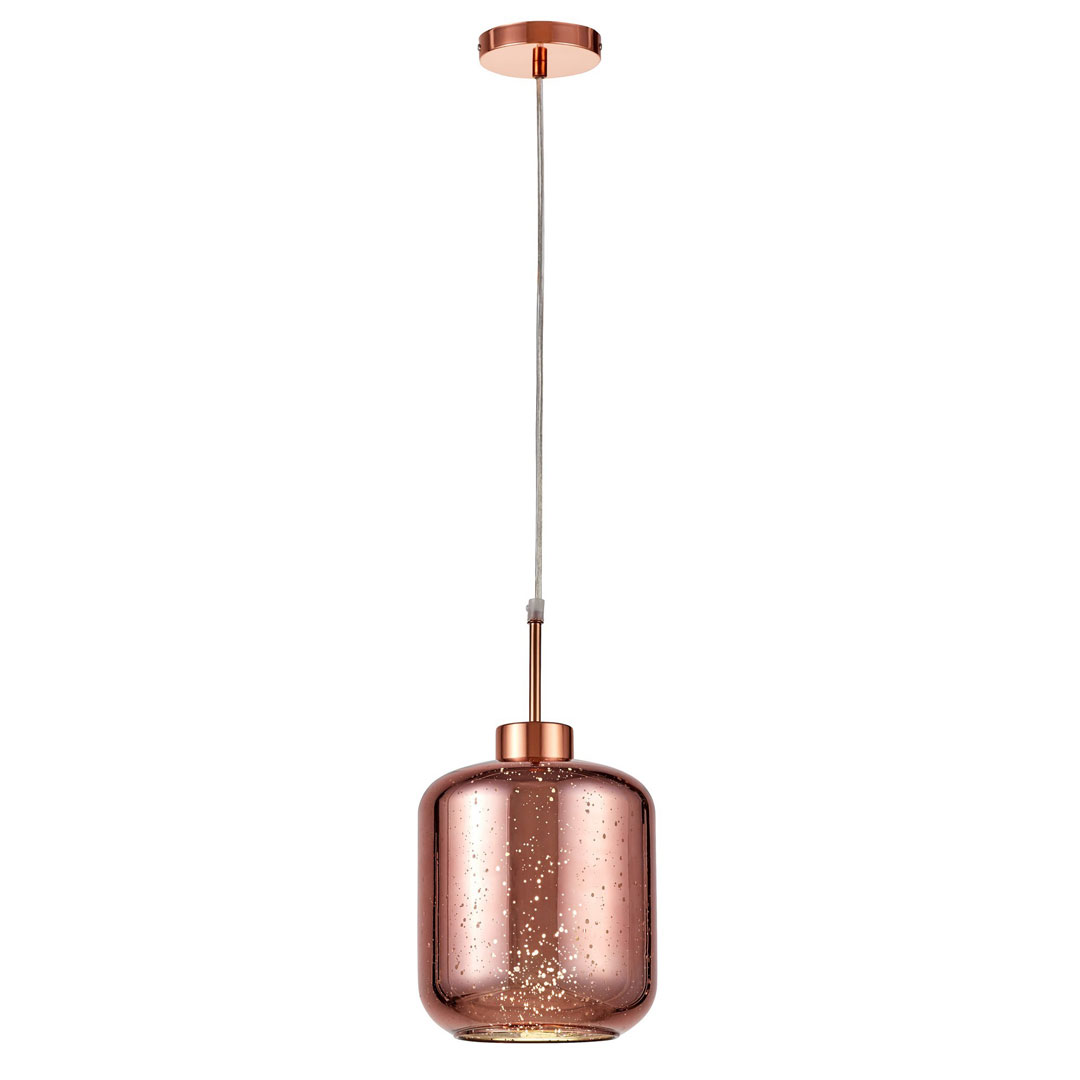 Nowoczesna lampa szklana zwis ALACOSMO różowe złoto, rose gold - Lumina Deco zdjęcie 3